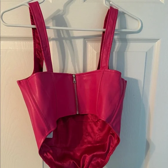 Hot Pink Bardot Corset Top - Picture 5 of 7